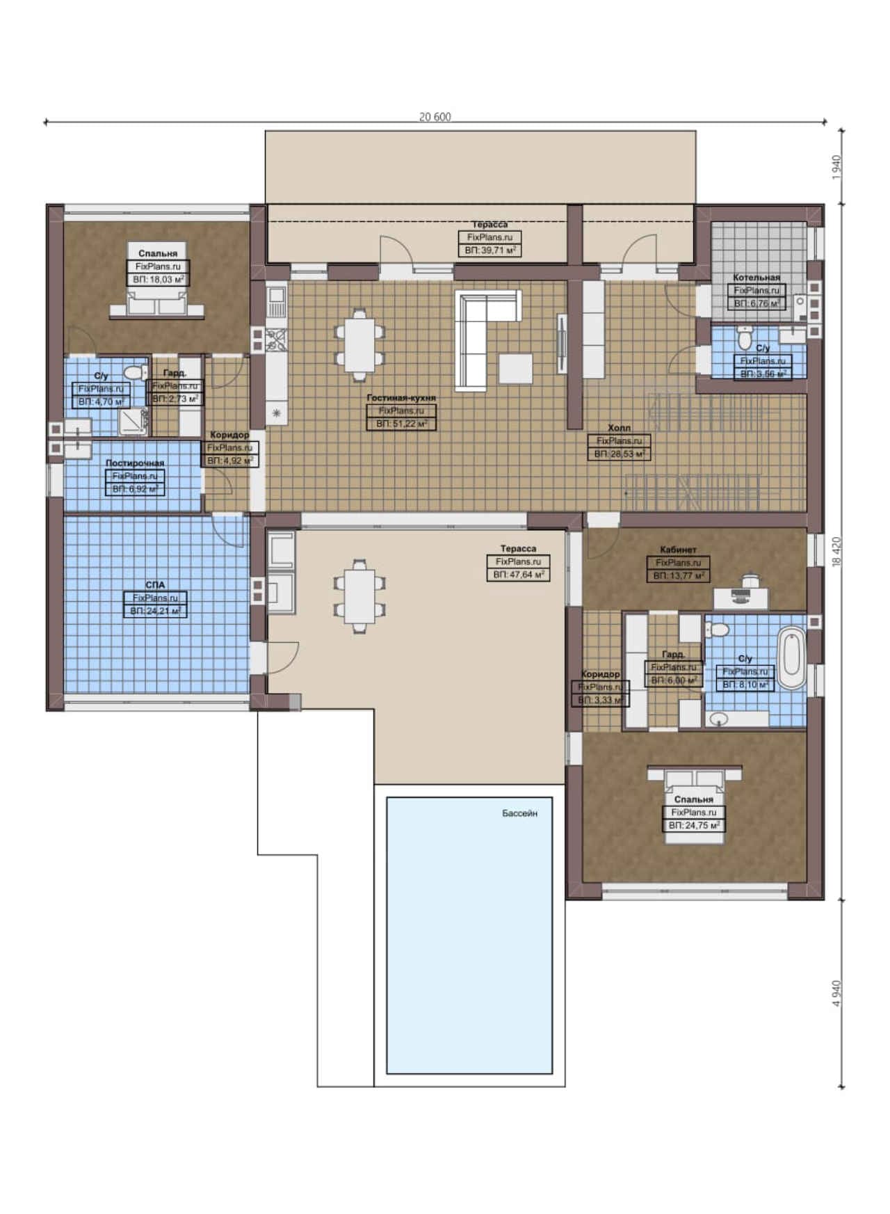 Планировка Двухэтажный дом F - 0359