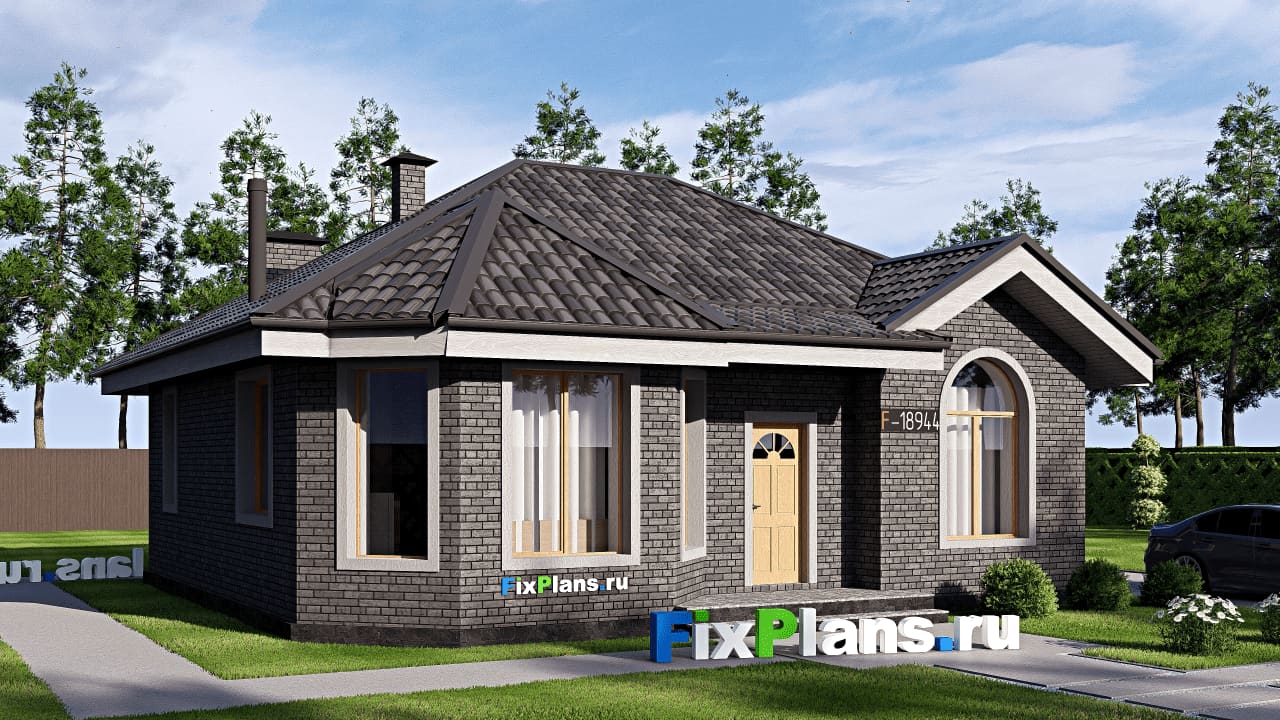 Одноэтажный дом F-18944 — фасад